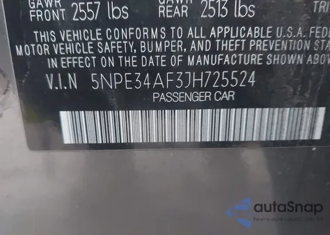 2018 Hyundai Sonata Limited z USA, uszkodzony, nr VIN 5NPE34AF3JH725524